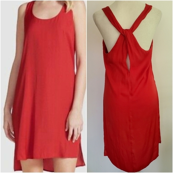 Trouve Twist Back Samba Red Slip Dress - Picture 1 of 9